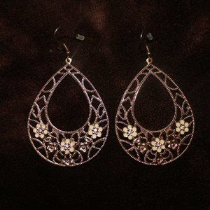 Maruices Rose Gold Floral Earrings